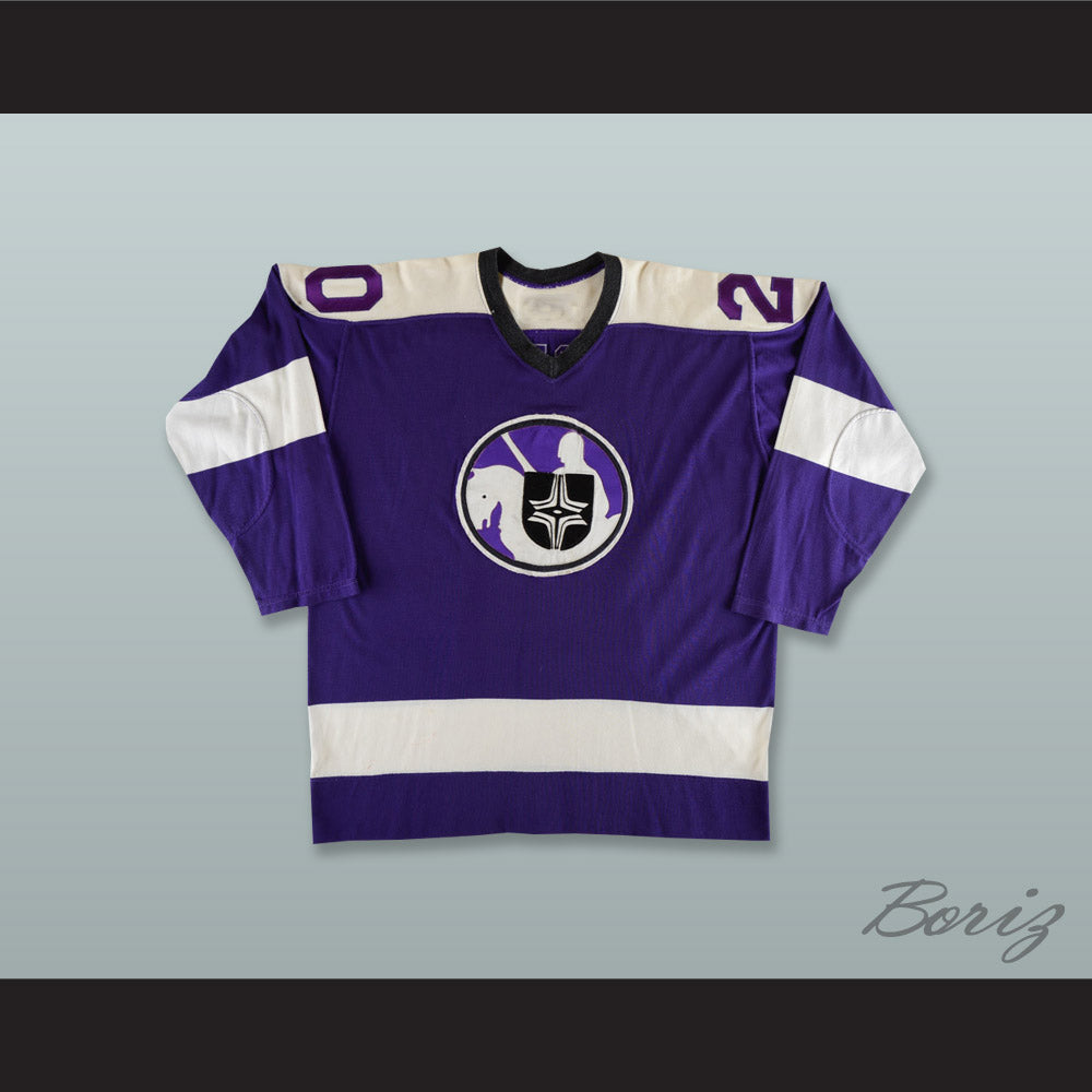 Terry Holbrook 20 WHA Cleveland Crusaders Purple Hockey Jersey