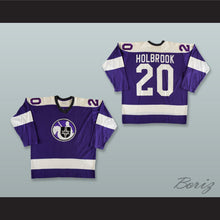 Load image into Gallery viewer, Terry Holbrook 20 WHA Cleveland Crusaders Purple Hockey Jersey