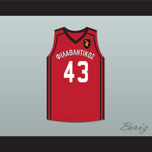 Load image into Gallery viewer, Thanasis Antetokounmpo 43 Filathlitikos A.O Zografou B.C. Red Basketball Jersey