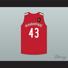 Load image into Gallery viewer, Thanasis Antetokounmpo 43 Filathlitikos A.O Zografou B.C. Red Basketball Jersey 2