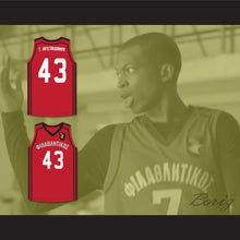 Load image into Gallery viewer, Thanasis Antetokounmpo 43 Filathlitikos A.O Zografou B.C. Red Basketball Jersey