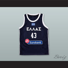 Load image into Gallery viewer, Thanasis Antetokounmpo 43 Greece Navy Blue Basketball Jersey