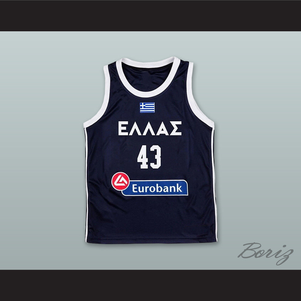 Thanasis Antetokounmpo 43 Greece Navy Blue Basketball Jersey
