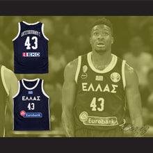 Load image into Gallery viewer, Thanasis Antetokounmpo 43 Greece Navy Blue Basketball Jersey