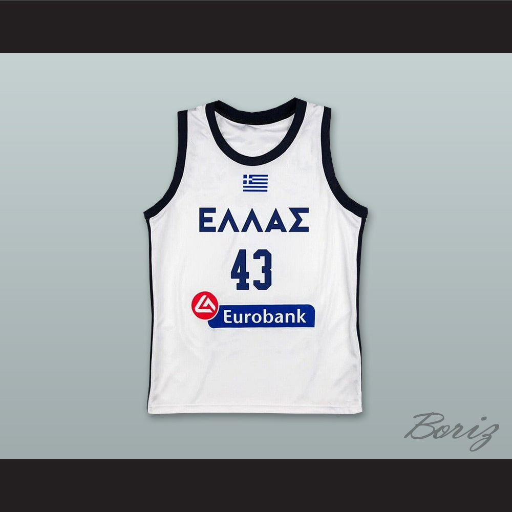 Thanasis Antetokounmpo 43 Greece White Basketball Jersey