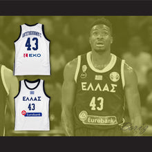 Load image into Gallery viewer, Thanasis Antetokounmpo 43 Greece White Basketball Jersey