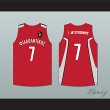 Load image into Gallery viewer, Thanasis Antetokounmpo 7 Filathlitikos A.O Zografou B.C. Red Basketball Jersey 2