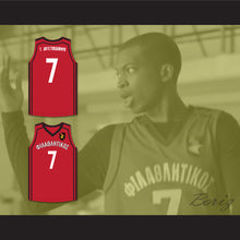 Load image into Gallery viewer, Thanasis Antetokounmpo 7 Filathlitikos A.O Zografou B.C. Red Basketball Jersey