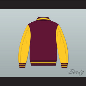 The Society West Ham High School Centurions Maroon and Gold Varsity Letterman Jacket-Style Sweatshirt