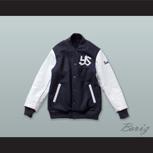 Load image into Gallery viewer, Tokyo Yakult Swallows Navy Blue Wool and White Lab Leather Varsity Letterman Jacket