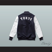 Load image into Gallery viewer, Tokyo Yakult Swallows Navy Blue Wool and White Lab Leather Varsity Letterman Jacket