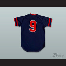 Load image into Gallery viewer, Toledo Mud Hens 9 White and Navy Blue Pullover Baseball Jersey