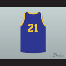 Load image into Gallery viewer, Tommy &quot;Preacher&quot; White 21 Cadwallader University Blue Basketball Jersey Fast Break