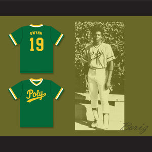 Tony Gwynn 19 Long Beach Polytechnic High School Jackrabbits Green Baseball Jersey 2
