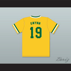 Tony Gwynn 19 Long Beach Polytechnic High School Jackrabbits Yellow Baseball Jersey 2