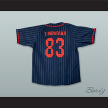 Load image into Gallery viewer, Tony Montana 83 Scarface Navy Blue Pinstriped Baseball Jersey