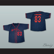 Load image into Gallery viewer, Tony Montana 83 Scarface Navy Blue Pinstriped Baseball Jersey