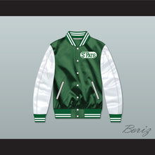 Load image into Gallery viewer, Toronto St Pats Green and White Varsity Letterman Satin Bomber Jacket