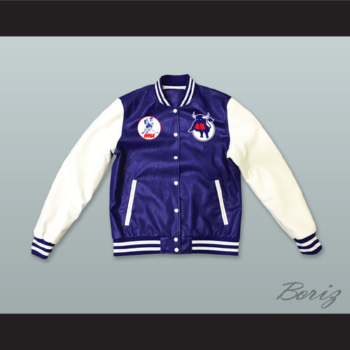 WHA Toronto Toros Blue and White Lab Leather Varsity Letterman Jacket 1