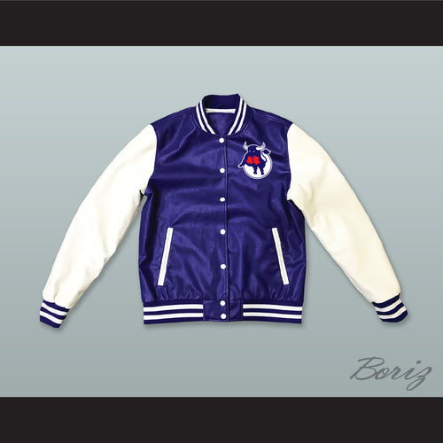 WHA Toronto Toros Blue and White Lab Leather Varsity Letterman Jacket 2