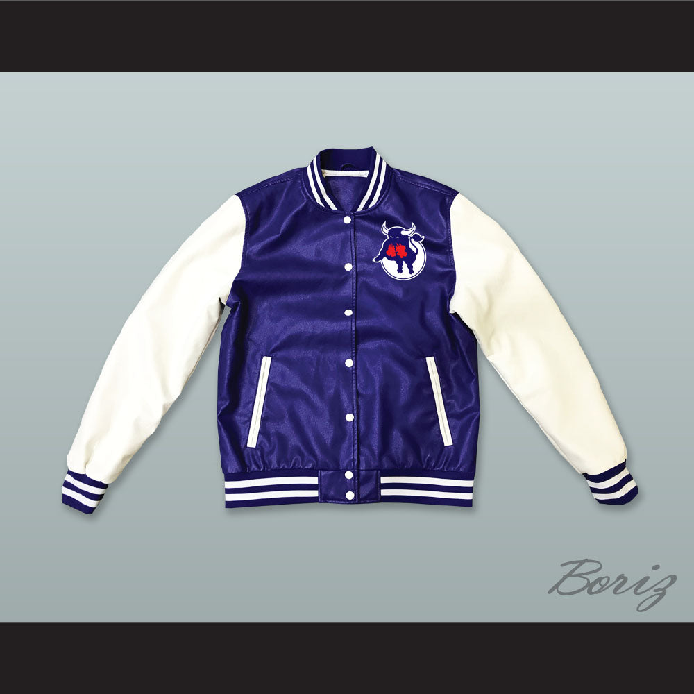 WHA Toronto Toros Blue and White Lab Leather Varsity Letterman Jacket 2
