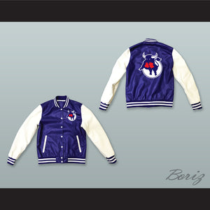WHA Toronto Toros Blue and White Lab Leather Varsity Letterman Jacket 2