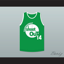 Load image into Gallery viewer, 14 Green Tournament Shoot Out Basketball Jersey Above The Rim