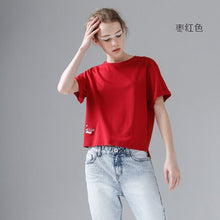 Load image into Gallery viewer, Toyouth harajuku Funny Embroidery Female T Shirt Women Casual Solid Short Sleeve Cotton Tee Shirt Femme