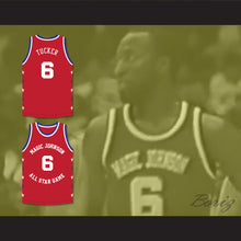 Load image into Gallery viewer, Trent Tucker 6 Magic Johnson All Star Game Red Basketball Jersey 1990 Midsummer Night's Magic Charity Event