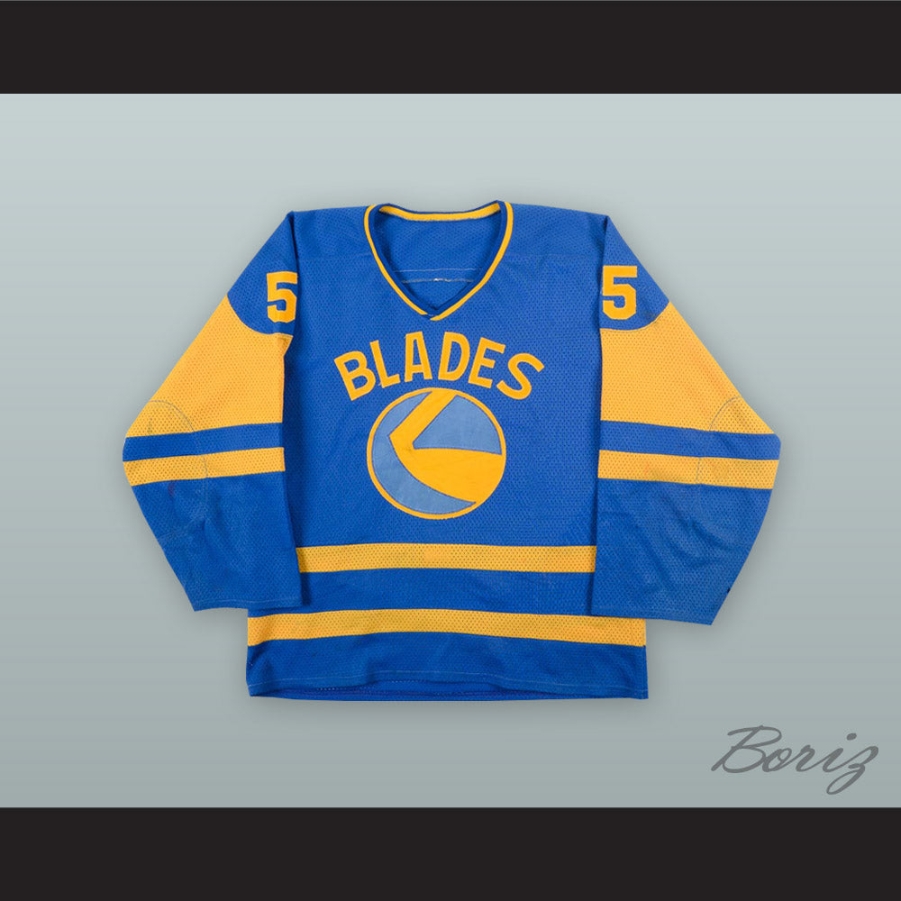 Trent Yawney 5 Saskatoon Blades Blue Hockey Jersey