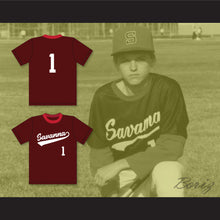 Load image into Gallery viewer, Trevor Hoffman 1 Savanna High School Rebels Maroon Baseball Jersey 1