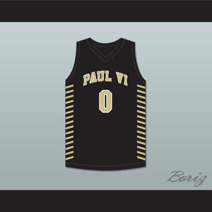 Trevor Keels 0 Paul VI Catholic High School Panthers Black Basketball Jersey 2