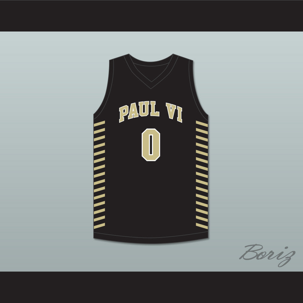 Trevor Keels 0 Paul VI Catholic High School Panthers Black Basketball Jersey 2