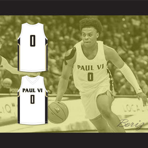 Trevor Keels 0 Paul VI Catholic High School Panthers White Basketball Jersey 1