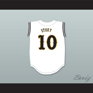 Trevor Story 10 Irving High School Tigers White Baseball Jersey 2