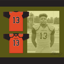 Load image into Gallery viewer, Treylon Burks 13 Warren High School Lumberjacks Orange Football Jersey 1