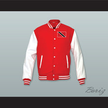 Load image into Gallery viewer, Trinidad and Tobago Red Wool and White Lab Leather Varsity Letterman Jacket