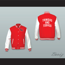 Load image into Gallery viewer, Trinidad and Tobago Red Wool and White Lab Leather Varsity Letterman Jacket