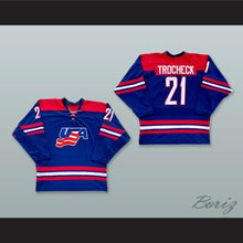 Load image into Gallery viewer, Trocheck 21 USA Blue Hockey Jersey