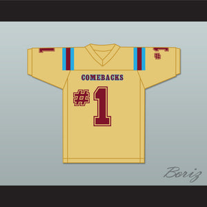 Trotter #1 Heartland State University Comebacks Gold Football Jersey