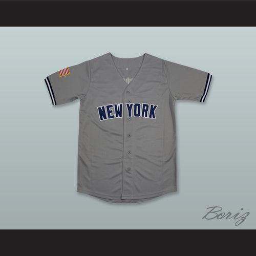 Donald Trump 45 New York Gray Button Down Baseball Jersey