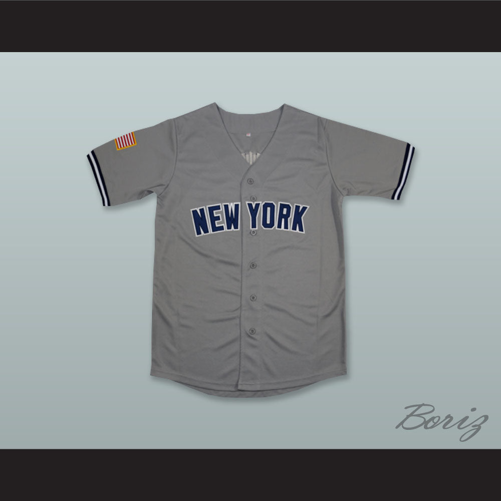 Donald Trump 45 New York Gray Button Down Baseball Jersey