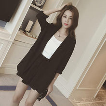 Load image into Gallery viewer, Trytree Spring summer Women two piece set Casual tops + shorts plus size plaid Top Female Office Suit Set Women&#39;s 2 Piece Set