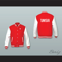 Load image into Gallery viewer, Tunisia Red Wool and White Lab Leather Varsity Letterman Jacket