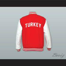 Load image into Gallery viewer, Turkey Red Wool and White Lab Leather Varsity Letterman Jacket