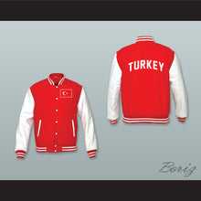 Load image into Gallery viewer, Turkey Red Wool and White Lab Leather Varsity Letterman Jacket