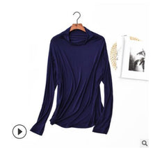 Load image into Gallery viewer, Turtleneck Long Sleeve Women T Shirt 100% Cotton T-shirt Slim Tee Shirts Harajuku Women Tops Camiseta Mujer 2020 Tee Shirt Femme