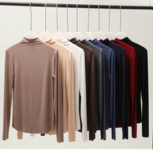 Load image into Gallery viewer, Turtleneck Long Sleeve Women T Shirt 100% Cotton T-shirt Slim Tee Shirts Harajuku Women Tops Camiseta Mujer 2020 Tee Shirt Femme