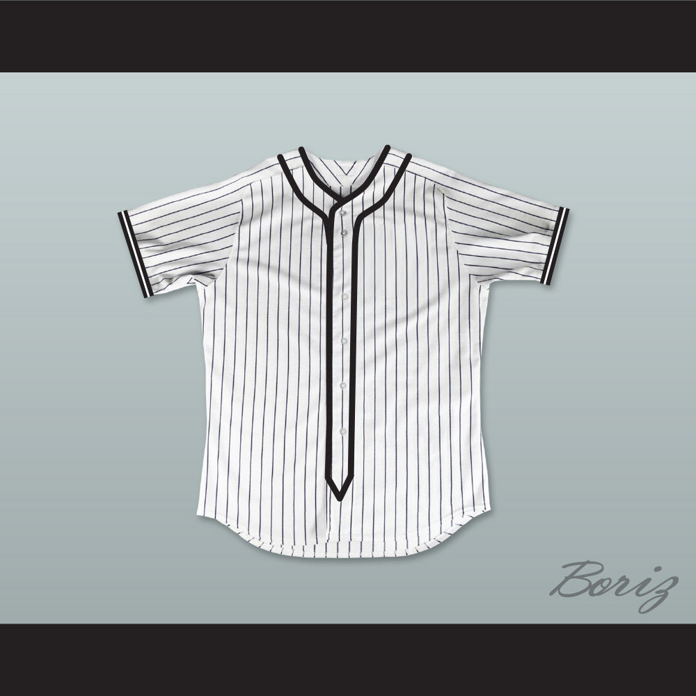 Twilight Edward Cullen White Pinstriped Baseball Jersey