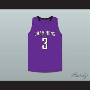 TyTy Washington Jr 3 Cesar Chavez High School Champions Purple Basketball Jersey 2